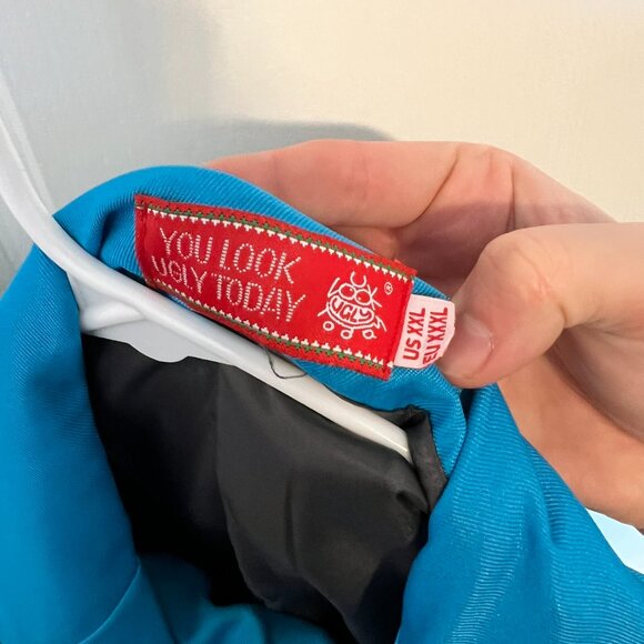 Men's Party Suit Solid Blue Prom Suit for Themed Party Events With Tie Pants XXL - Picture 6 of 6